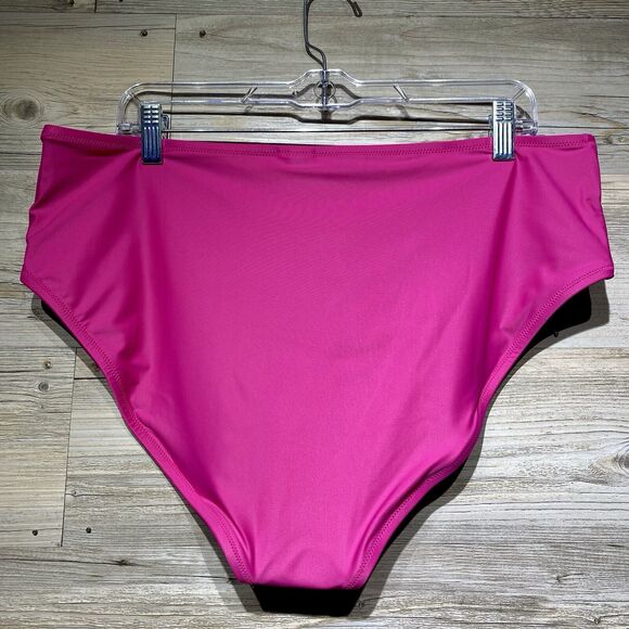 J Crew Hallie Bikini Bottom Fuchsia Pink Size XXL BM642 High Rise Mid Cut Leg - Picture 4 of 7